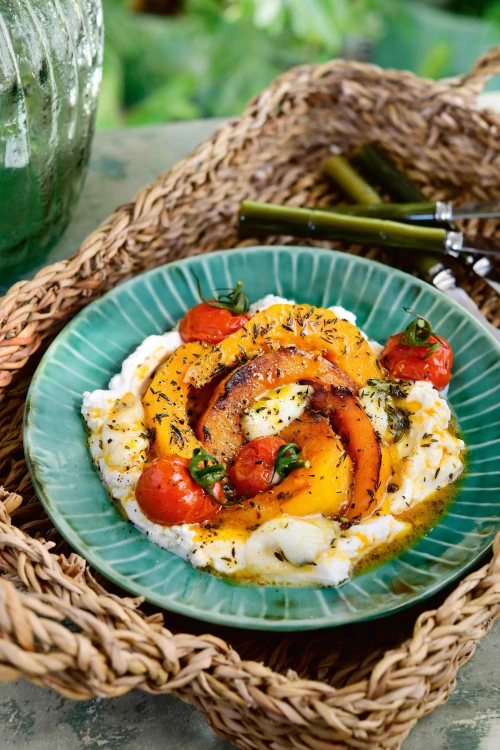 Gebakken pompoen met kaas