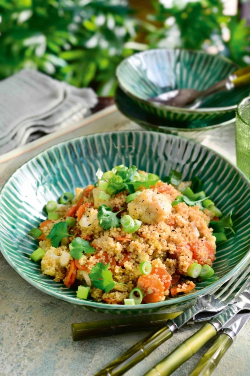 Quinoa masala met wortel en bloemkool
