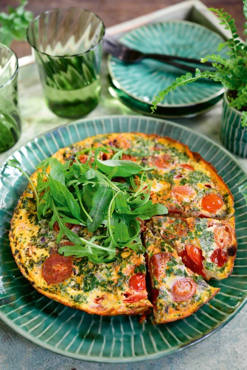 Frittata met chorizo en tomaten (keto)