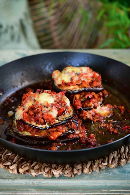 Lasagne van aubergineplakjes (keto)