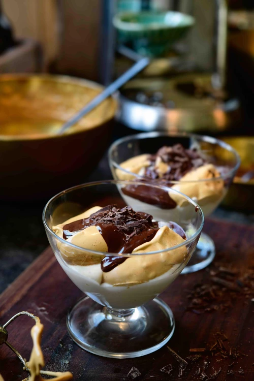 Romige koffie delight met chocolade