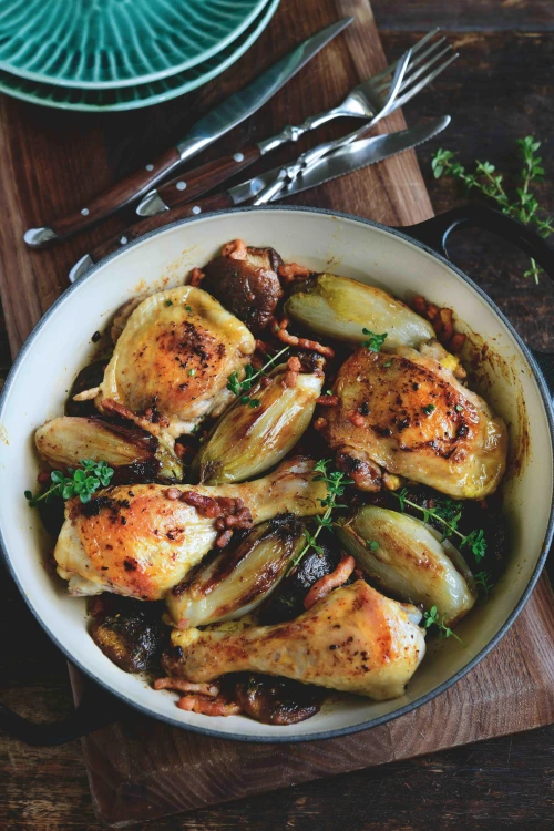 Kip met miniwitlof en shiitake (keto)
