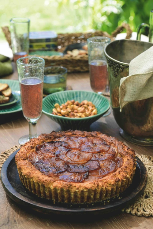 Appeltaart met ricotta en amandelen